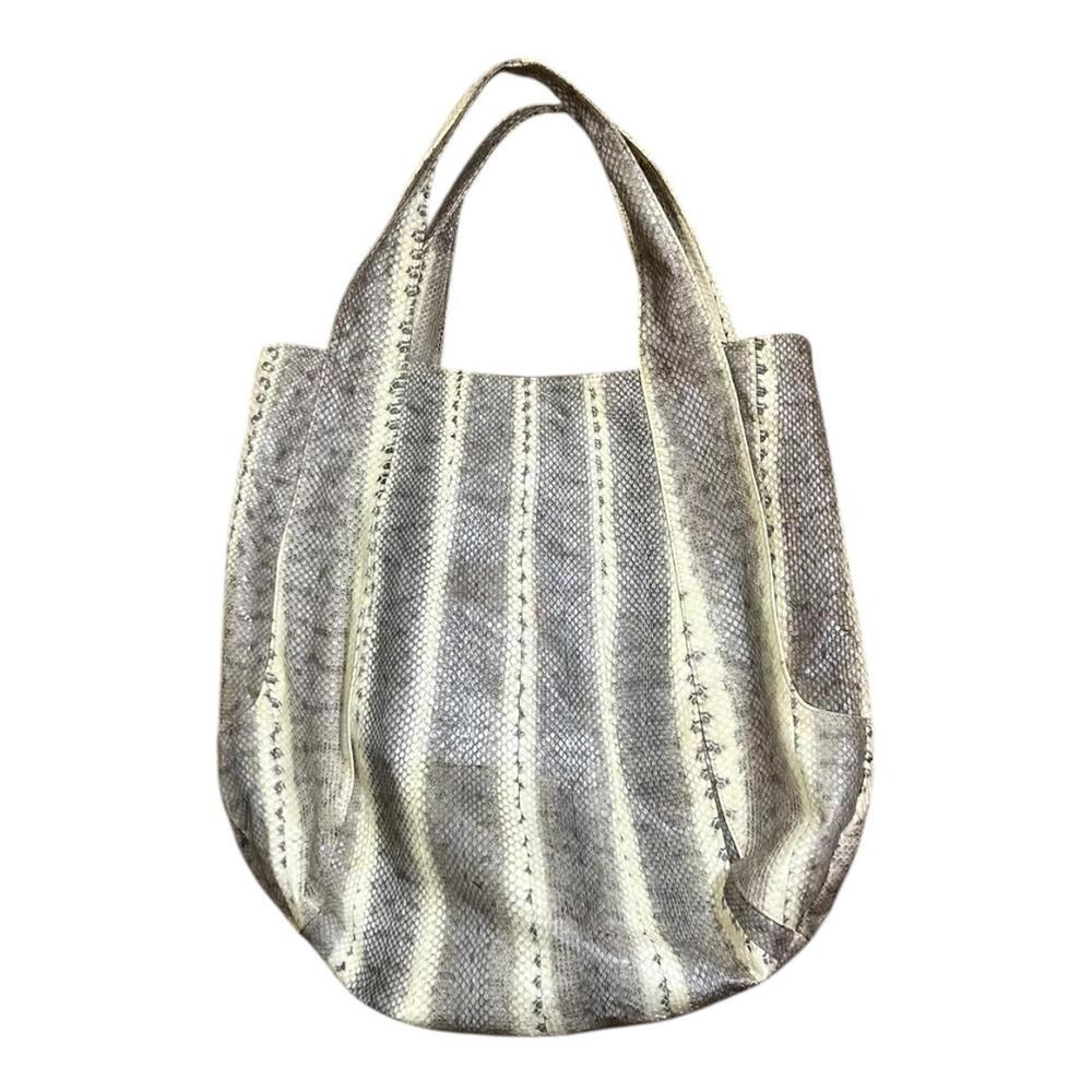 Beirn‎ Designer Leather Snakeskin Tote Bag Lined Medium Size